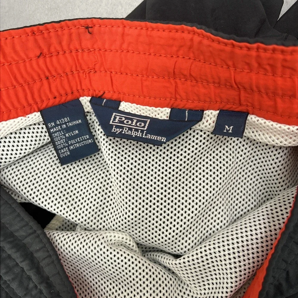 Polo Ralph Lauren Swim Shorts Mens Medium Black Mesh Lined Drawstring Pockets
